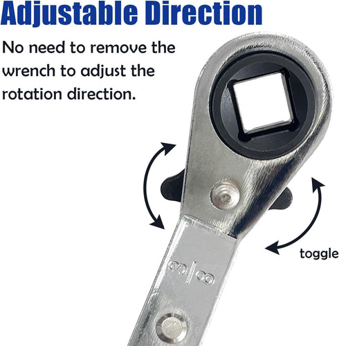 Sutekus Hvac Service Wrench Set 3/16” 3/8” 5/16'' 1/4'' Air Conditioner Valve Ratchet Wrenches Reversible Ratcheting Wrench Set for Refrigeration ...