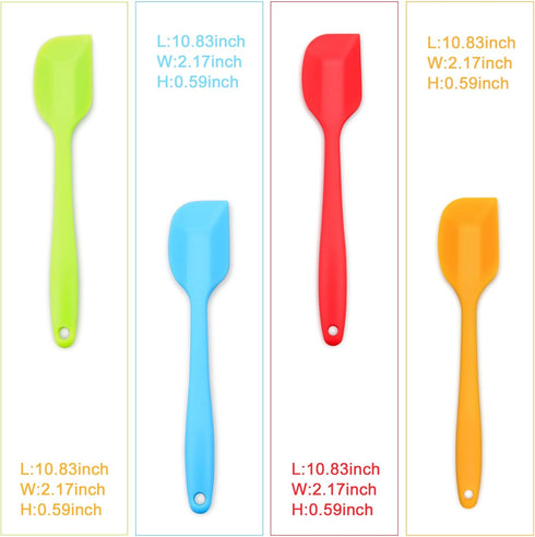 Silicone Spatula 4-piece Set, Heat-Resistant Spatulas, Non-stick Rubber Spatulas with Stainless Steel Core...