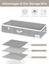 StorageWorks Under Bed Storage Containers with Handles and Label Holder, 2 Pack Ultra-thick Fabric Underbed Bins, Closet Organizer for Clothes, Bl...