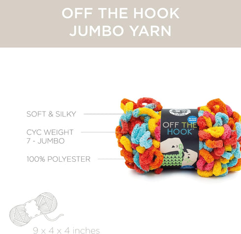 (1 Skein) Lion Brand Yarn Off The Hook Bulky No Needle, Sunrise......