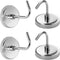 Heavy Duty Magnet Hooks - 4-Pack Magnetic Hooks for Fridge - Powerful Magnets for Tools, Kitchen, Workshop, Garage, Bathroom - Secure Fridge Hangi...