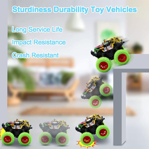 M SANMERSEN 2 Pack 360° Rotating Monster Truck Toys for 3-5 Year Old Boys and Girls - Toddler Car Toys Gifts...