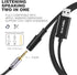 DUKABEL USB to 3.5mm Jack Audio Adapter, USB to Aux Cable with TRRS 4-Pole Mic-Supported USB to Headphone AUX Adapter Built-in Chip External Sound...