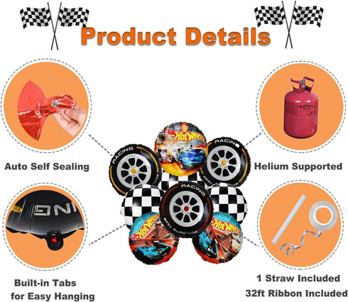 Hot Car balloons Hot Race Car balloons Birthday Party Supplies Decorations,Aluminum foil Birthday balloon...