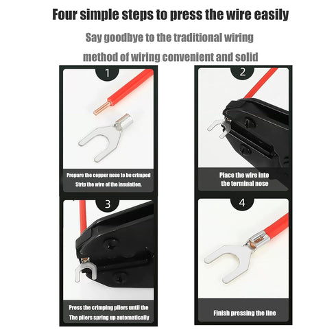 250pcs Non-Insulated Fork Terminals, Copper Fork Wire Connectors Terminals, AWG 22-16 16-14 14-12 12-10 Crimp Fork End Terminal, Tin-Plated Wire L...