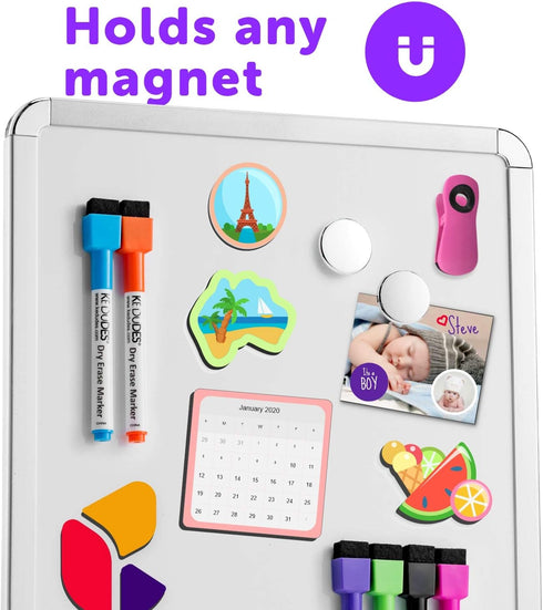 Magnetic Small White Board Dry Erase 11’’x14’’ - Mini Dry Erase Board Magnetic with 6 Markers, Personal Whiteboard Magnetic for Refrigerator Wall,...