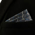 SHLAX&WING Geometric Mens Silk Pocket Square Dark Gray Blue for Suit Jacket Gift...