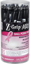 Zebra Pen Z-Grip MAX BOLD Retractable Ballpoint Pen, 1.2mm, Black with Pink Ribbon, 24-Pack (32577)...