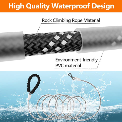 X XBEN Dog Leash Waterproof, 5FT Short Leashes Heavy Duty with Swivel Lockable Hook & Upgraded Standard PVC, Reflective Pet Long Rope for Outside ...