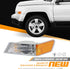 HERCOO Front Turn Signal Light Lamp Cover Compatible with Jeep Patriot 2007 2008 2009 2010 2011 2013 2014 2015 2016 2017 Marker Corner Light Lamp ...
