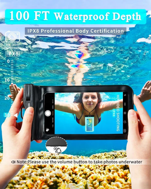 Universal Waterproof Phone Pouch 3 Pack, IPX8 Phone Water Protector Pouch Case Bag Lanyard Compatible iPhone 14 13 12 Pro Max Samsung Galaxy S22, ...
