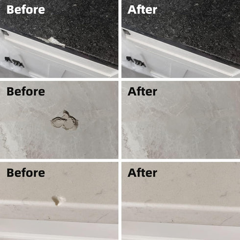 Tile and Granite/Marble Repair Kit, Porcelain Stone and Quartz Countertops Repair Kit for Chips Dents Cracks Holes Scratchs, Fix Chipped Edges Cor...