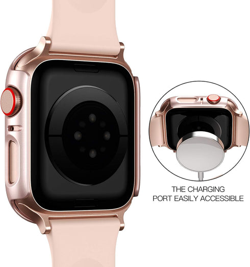 6 Pack Case for Apple Watch SE (2023 New) SE (2nd Gen)/6/SE/5/4 44mm with Tempered Glass Screen Protector, Hard PC Ultra-Thin Scratch Resistant Pr...