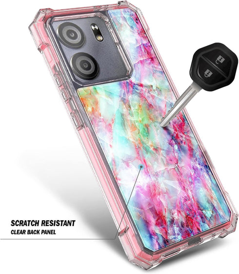 for BLU View 5 Case with Tempered Glass Screen Protector, Full-Body Protective Shockproof Rugged Bumper Cover Phone Case for BLU View 5 B160V (Mar...