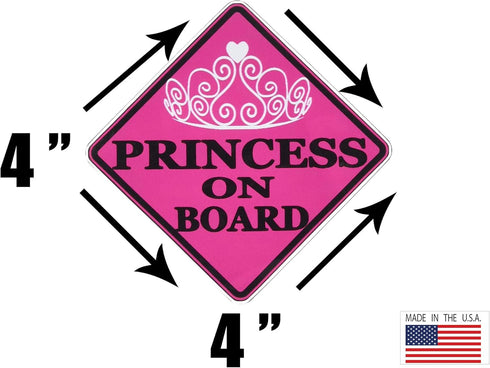 Rogue River Tactical Pink Princess On Board Sticker Car Window Decal Bumper for Girl Daughter Vehicle Safety Sticker Sign for Car Truck SUV (2)...
