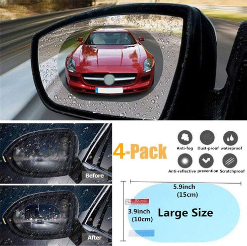 4 PCS Car Rear View Mirror Waterproof Film Side Rearview Rainproof Coating Membrane HD Nano Protective Clear Safe Driving Sticker...