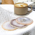 Natural Agate Coaster Set of 4, 3.5-4" Crystalline Geode Stone Coasters for Drinks Coffee Table Decor Agate Slices Glass Cups Holder for Home Gues...