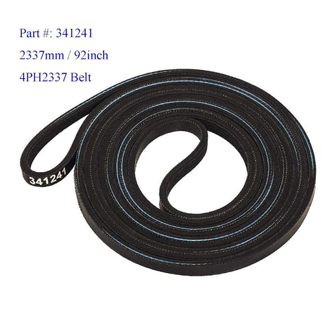 341241 Dryer Belt Replacement for Whirlpool Kenmore Amana Crosley Roper. Replace 529597, 14210003, 31001026, 31531589, 99906951, 99989673, 99989674, 26000341241, 26000349533, W10127457, W10131364
