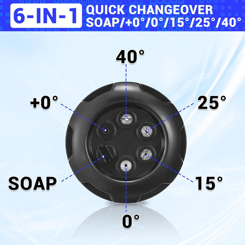 RIDGE WASHER Turbo Nozzle for Pressure Washer, Pressure Washer Nozzle, 6-in-1 Quick Changeover with 1/4'' Quick Connect...