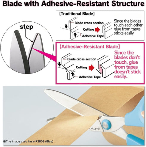 Scissors Saxa Glueless Blade 3 Color Set White, Green, Blue, And Sticky Note Set Hasa-P280W, Hasa-P280G, Hasa-P280B...