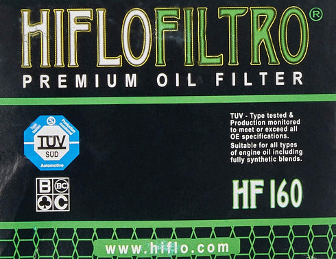 HiFloFiltro HF160 Black Standard Premium Oil Filter, Single...