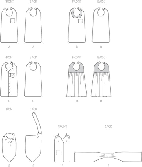 Simplicity Adult Bibs Sewing Pattern Kit, Code S9489, One Size, Multicolor...