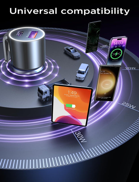 LISEN PD45W&QC24W Car Charger Adapter Fast Charging, 3 in 1 Super Fast Charging Adapter Metal Window Breaker Seatbelt Cutter for iPhone 15 14 Pro ...