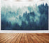 EMMTEEY Misty Forest Tapestry Nature Scenic Mountain Tapestry Green Tree Landscape Foggy Fir Pine Forest 80X60 Inches Tapestries for Living Room B...