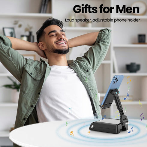 Men Female Dad Festival Gift - Cool Boy Friend Portable Bluetooth Speaker with Phone Stand Wife Kitchen Mens Gadgets Accessories Great Holiday Bir...