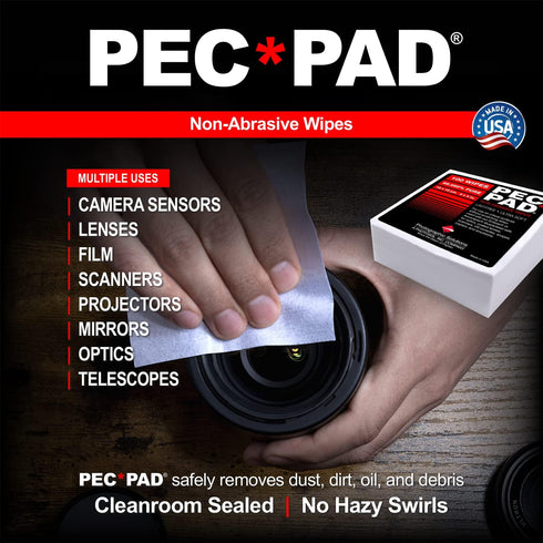PEC-PAD Lint Free Wipes Ultra Soft Cloth for Cleaning Sensitive Surfaces like Camera, Lens, Filters, Film, Scanners, Telescopes, Microscopes, Bino...