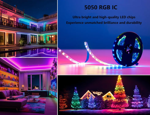 WS2812B LED Strip Individually Addressable 9.8FT 60Pixels/m Smart LED Lights RGB IC Pixel Strip,WS2812b Controller Bluetooth APP Remote Control Mu...