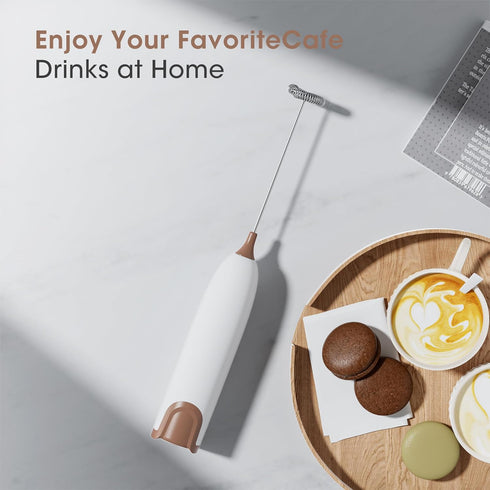 HeTian Handheld Electric Milk Frother, Battery Operated Froth Maker, Mini Blender & Electric Blender Coffee Milk Frother Perfect for Bulletproof C...