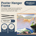 Landmass 24” Wide Magnetic Poster Hanger Frame - Wall Hanging Wooden Frame For Posters, Prints, Photos, Pictures, and Artwork - Wood Frame For Scr...