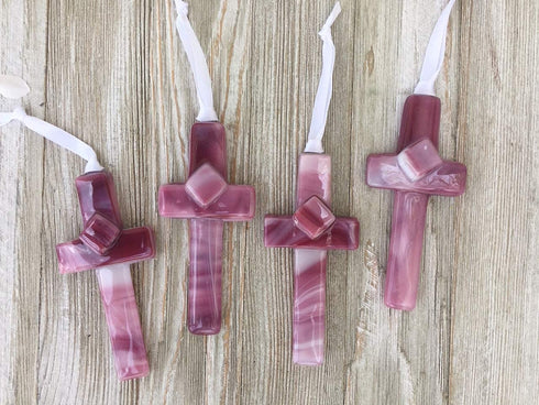 Christian Gift for Sister - Handmade in USA Glass Cross for Sister with Poem- Sister Gift on Christmas, Mother's Day, Birthday-Sister to Sister Gi...