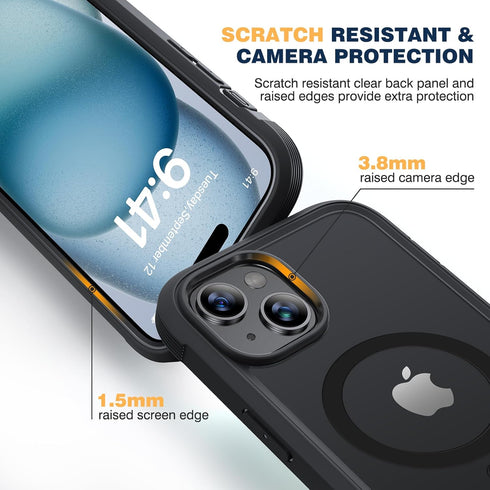 Diaclara Magnetic Designed for iPhone 15 Case, Compatible with MagSafe Built-in Touch Sensitive Anti-Scratch Screen Protector, with Camera Lens Pr...
