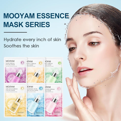 Face Mask Skincare Facial 12 Sheet Facial Spa Moisturizing Skincare Hydrate, Radiance Boost, Soothe, Revitalize, Nourish, Purify Skin For All Skin...