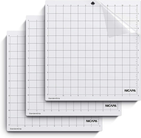 Nicapa StandardGrip Cutting Mat for Silhouette Cameo 4/3/2/1 (12x12 inch,3 pack) Standard Adhesive Sticky Quilting Cut Pads Replacement Accessorie...