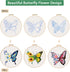 tyrixma 3 Sets Embroidery Starter Kit with Butterfly Flower Pattern for Beginners, Cross Stitch Kits for Adults with 3 Embroidery Hoops, Color Thr...