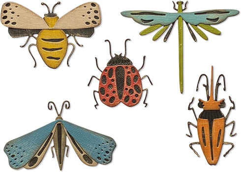 Sizzix Thinlits Die Set 5PK Funky Insects by Tim Holtz, 665364, Multicolor...