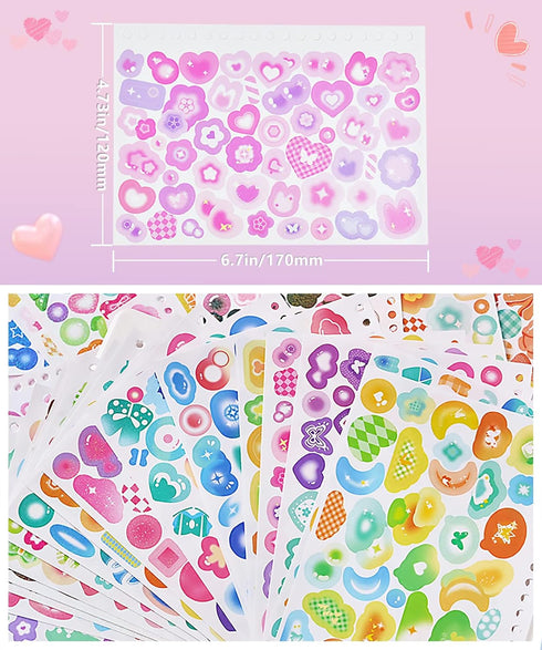 2300PCS Scrapbook Stickers Cute Butterfly Stars Heart Stickers Self Adhesive Korean Bows Ribbons Stickers Book for Kids Girls Boys Aesthetic Craft...