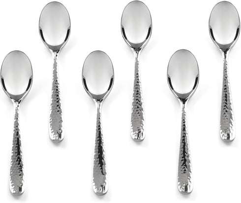 Hudson Essentials Hammered Demitasse Espresso Spoons, 4.6-inch Mini Coffee Spoons, 18/10 Stainless Steel Small Spoons for Dessert, Coffee, Tea, Se...