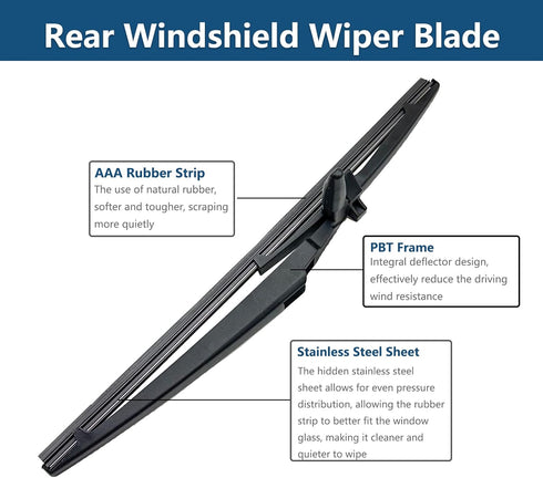 Rear Wiper Arm Blade Set Replacement for Toyota 4Runner 2003-2009, Rear Windshield Wiper for Back Windshield Window - 8524235020, 8524235021, 8529...