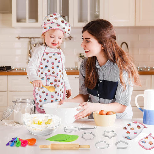 Birthday Gifts for 3-8 Year Old Girls Cute Stuff Apron for Girls Kids Cooking Sets Toddler Toys Kids Chef Hat and Apron Easter Christmas Stocking ...