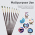 Falling in Art 9 PCS Filbert Brushes Set, Professional Nylon Paint Brushes, Long Handle Artist Brush for Watercolor, Acrylic, and Oil Painting...