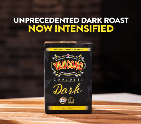 Yaucono Espresso Capsules, Dark Roast, 100 Percent Coffee from Puerto Rico Compatible with Nespresso Machines, 18 Count (Pack of 1)...