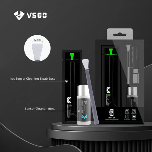 VSGO VS-S01E Professional Camera Cleaning Kit Micro Four Thirds 4/3 Sensor Cleaning Swabs 6pcs 12mm and 10ml Cleaner Compatible for DSLR Cameras...
