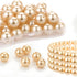 30 Pcs Pearl Beads for Jewelry Making, 10mm Champagne Shell Pearls Beads, Faux Pearls Round Pearl Beads Bulk with Holes for DIY Bracelets Jewelry ...