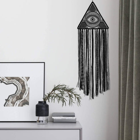 Dremisland Evil Eye Dream Catcher - Large Pure Black Boho Wall Hanging Ornament Gift...