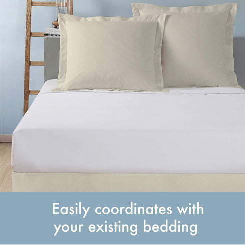 TODAY'S HOME Tailored Bed Pillow Shams, Cotton Blend Design, Standard, Ivory, 2-Pack...