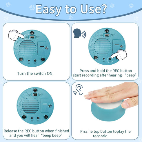 Dog Buttons for Communication, 7 Dog Talking Button Set, Recordable Training Buzzers, Speaking Button for Dogs with Waterproof Anti-Slip Dog Butto...